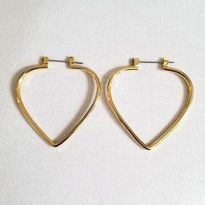 Gold Heart Hoop Earrings